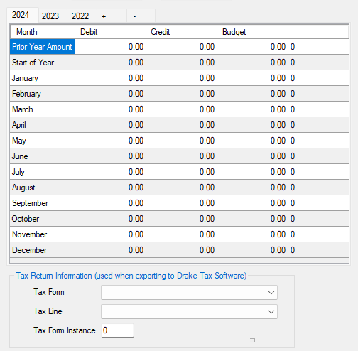 Chart of accounts